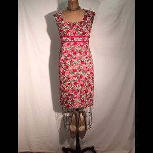 Boden tulip print polished cotton sheath